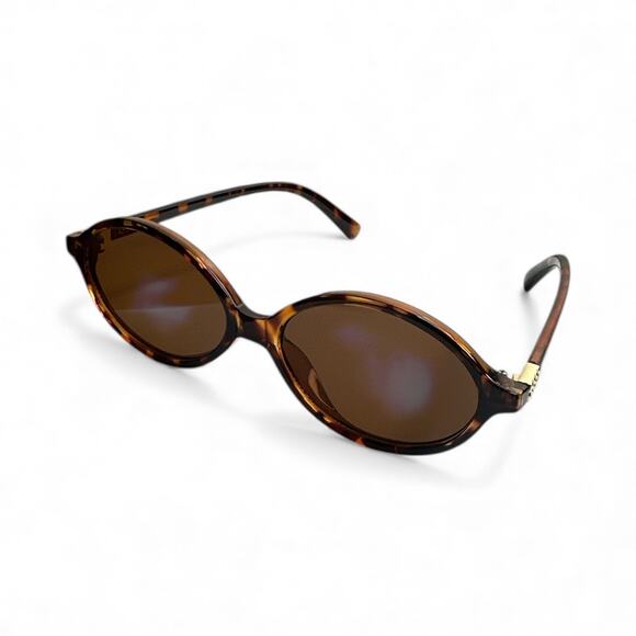 Retro Oval Sunglasses Women  Trendy 90s Vintage Round Tortoise Brown Sunnies - Picture 8 of 8